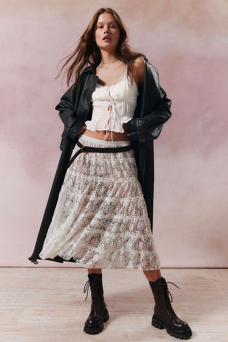 Colorblock Lace Trim Tie-Up Ribbon Crop Cami-Purple