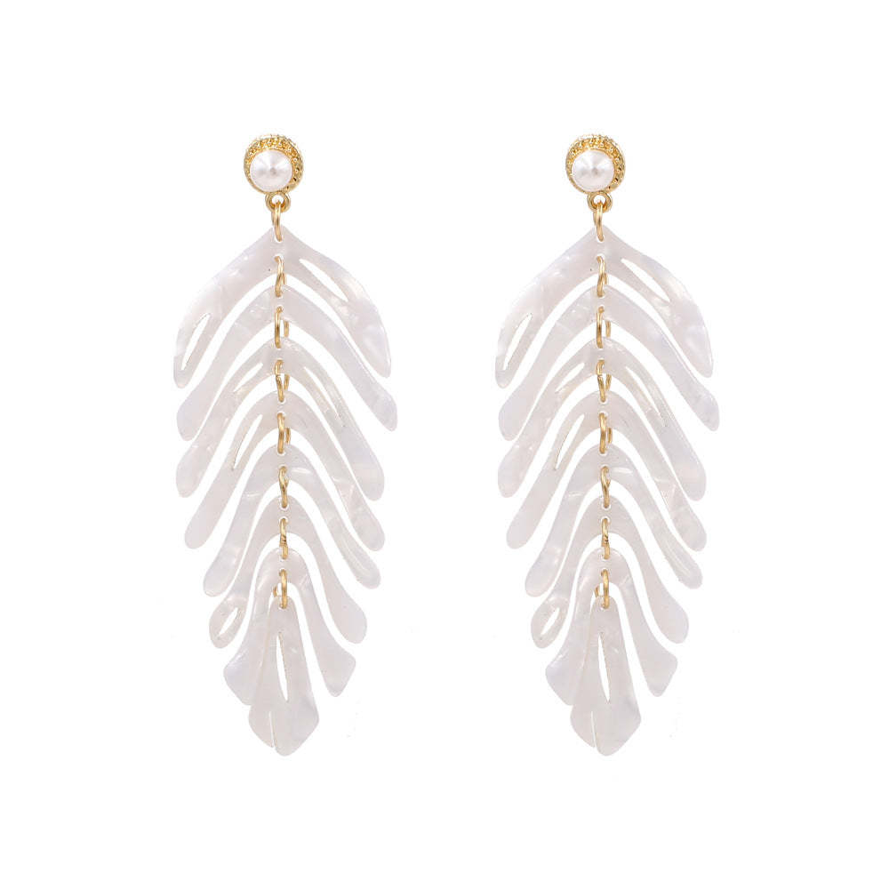 Acrylic Leaf Earrings Fashion Ear Rings