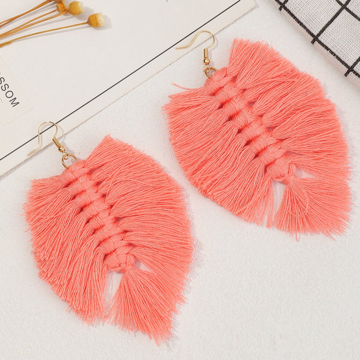 Handmade Woven  Earrings Bohemian National Wind