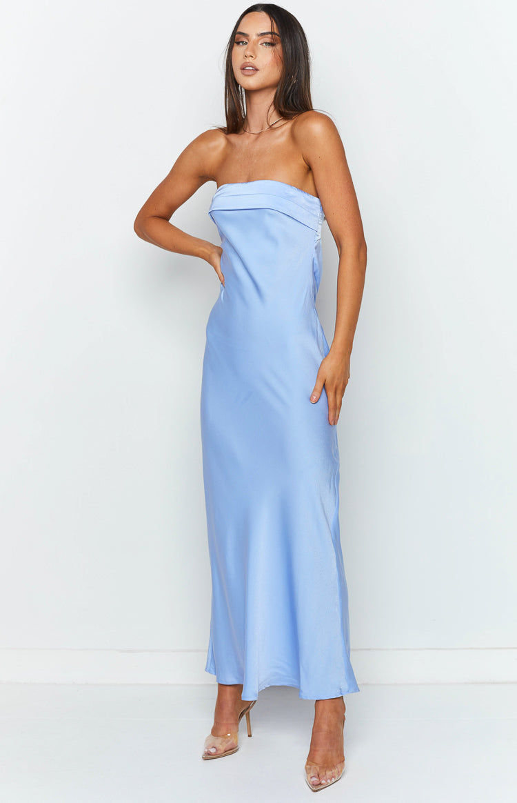 Half Open Back Sleeveless Silky Maxi Dress