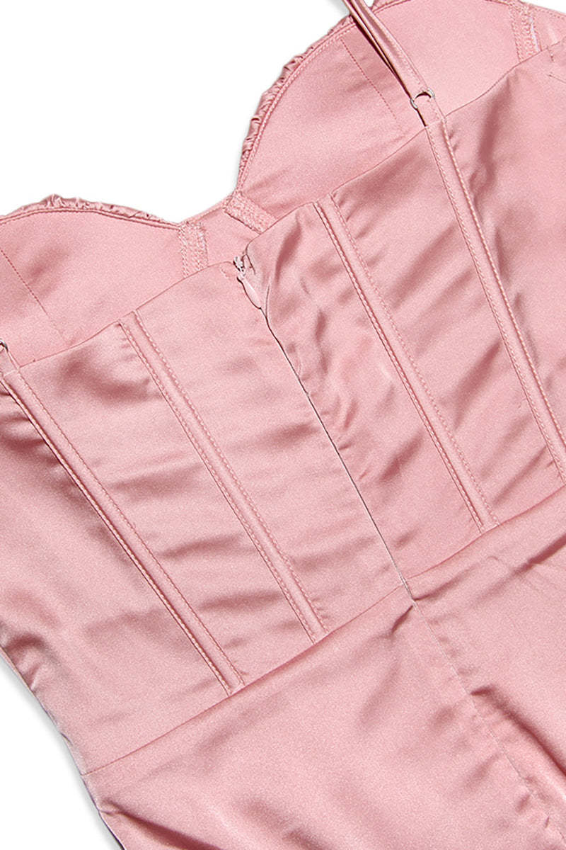 White Cami V Neck Ruched Corset Wrapped Pleated Bodycon Satin Evening Gown Midi Dresses