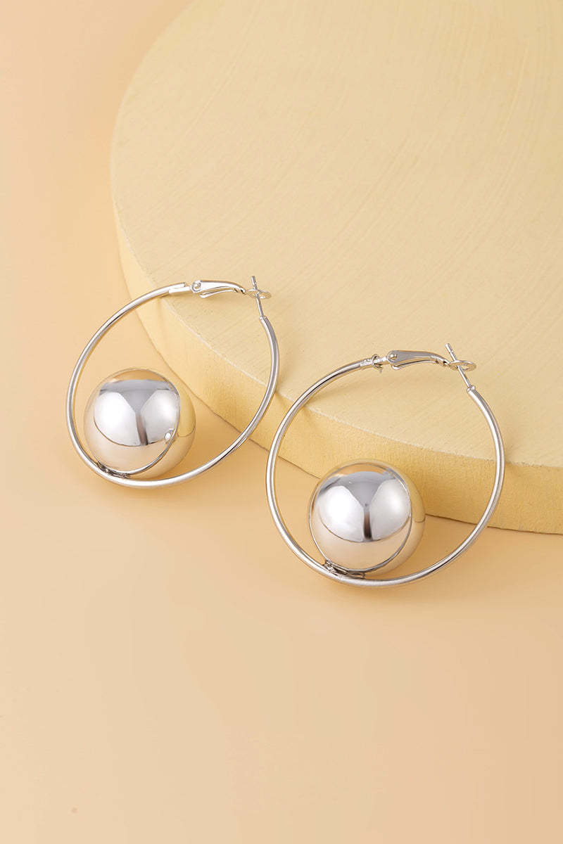 Alloy Pearl Chain Necklace Round Ring Beads Dangle Earrings