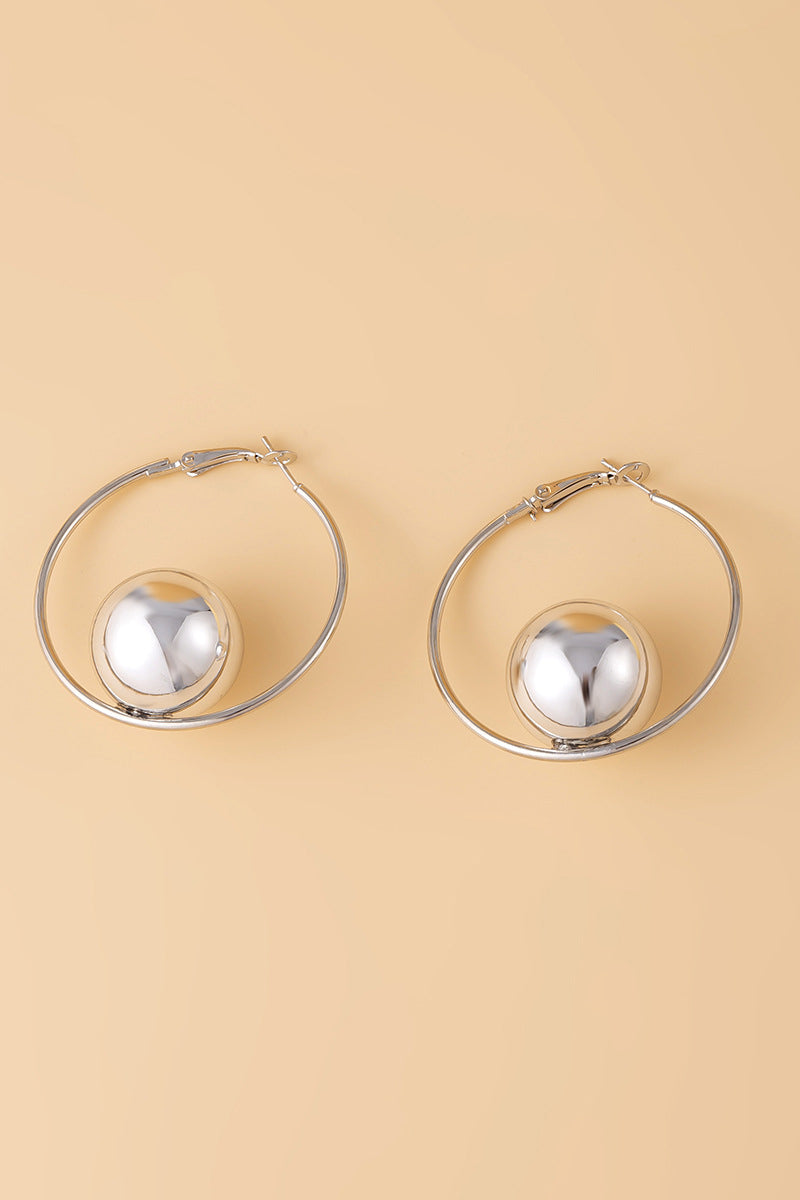 Alloy Pearl Chain Necklace Round Ring Beads Dangle Earrings