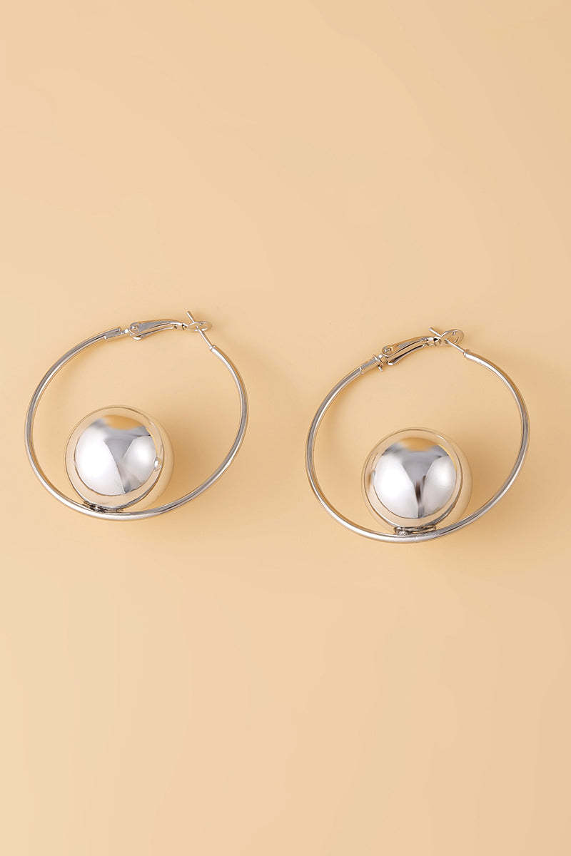 Alloy Pearl Chain Necklace Round Ring Beads Dangle Earrings