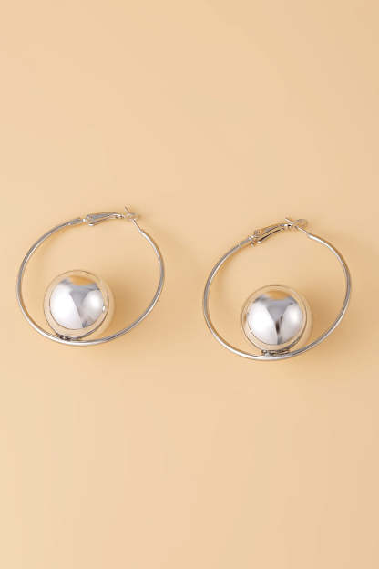 Alloy Pearl Chain Necklace Round Ring Beads Dangle Earrings