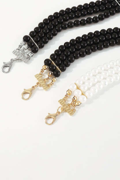 Elegant Layered Pearl Rhinestone Alloy Necklace