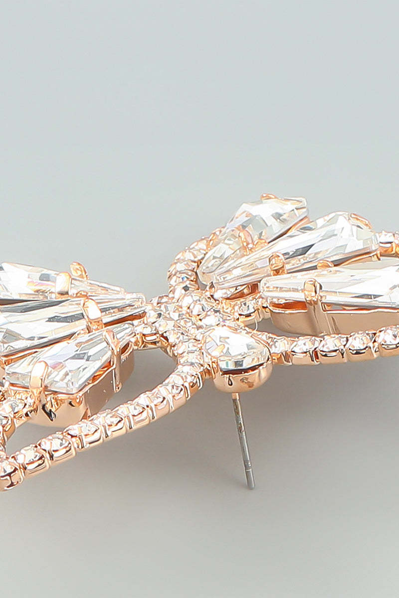 Rhinestone Butterfly Dangle Earrings