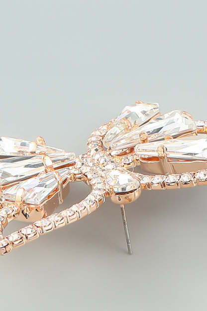 Rhinestone Butterfly Dangle Earrings