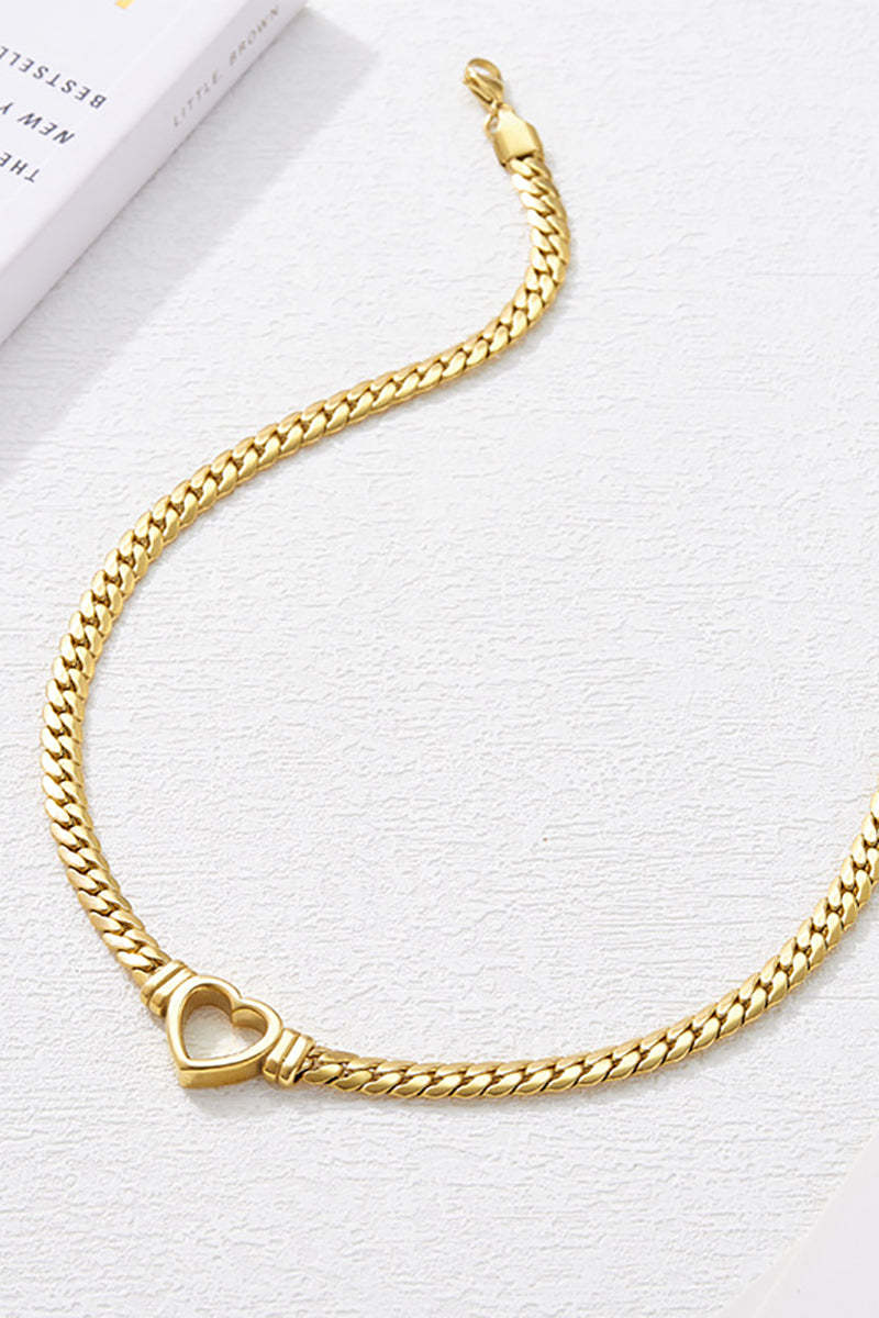 Heart Hollow Out Stainless Steel Chain Necklace