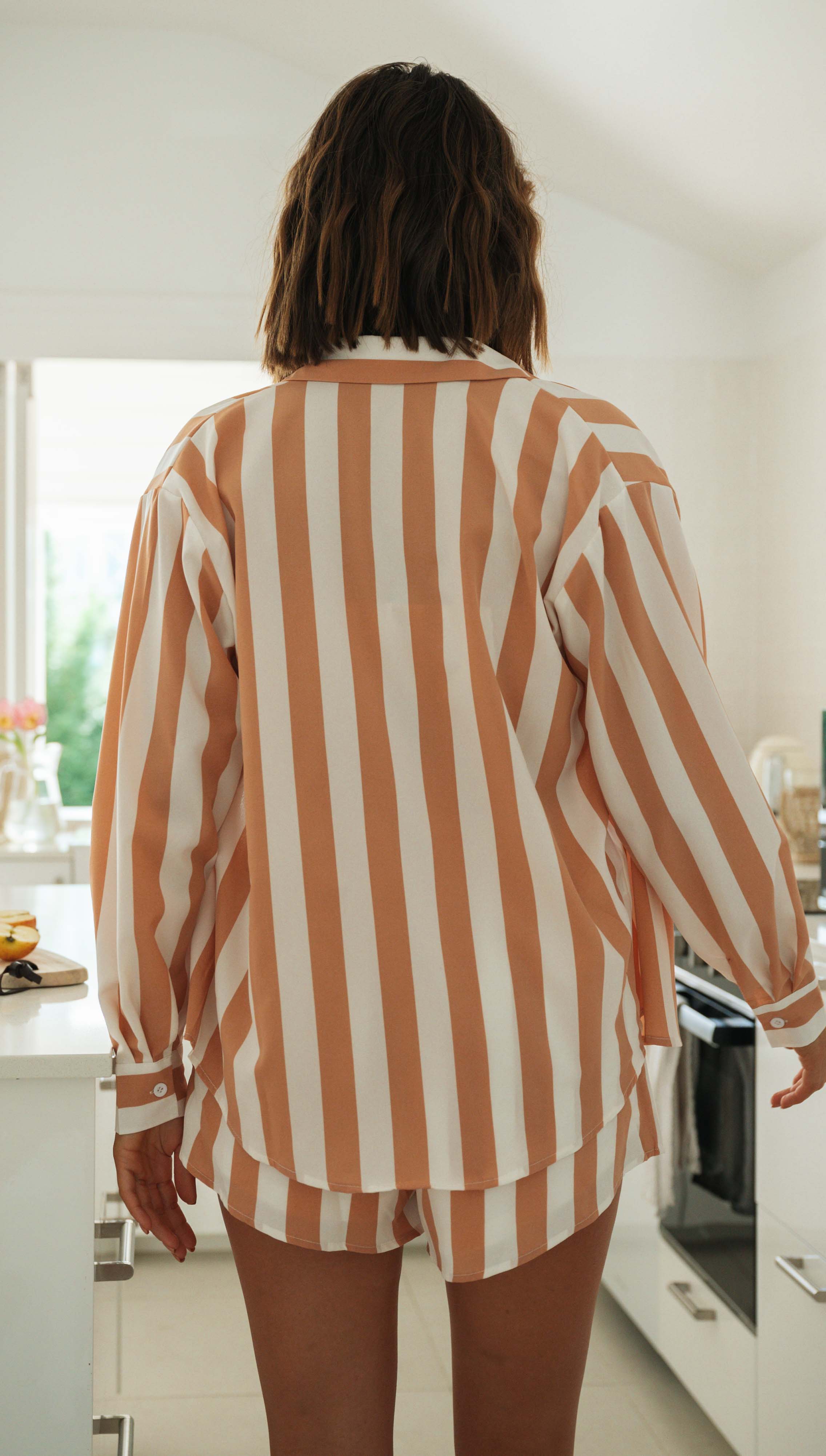 Relaxed Fit Orange White Matching Colors 3pcs Set