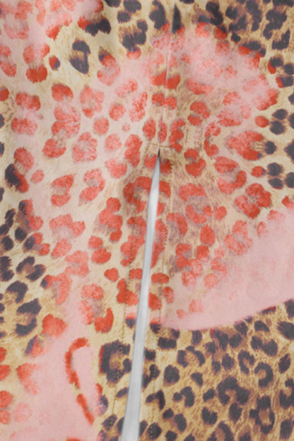 Leopard Print Slim-Fit Cocktail Party Maxi Slip Dresses-Brown