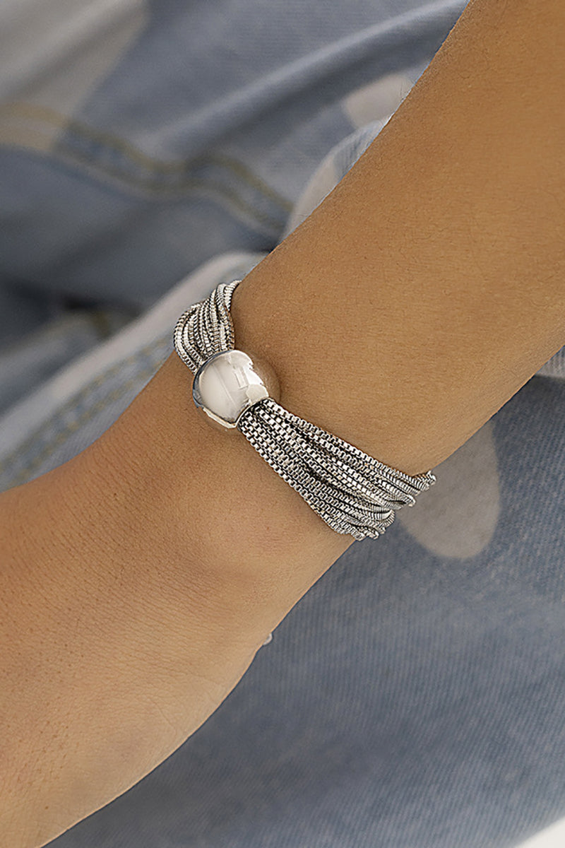 Mental Ball Tiered Chain Punk Necklace Bracelet