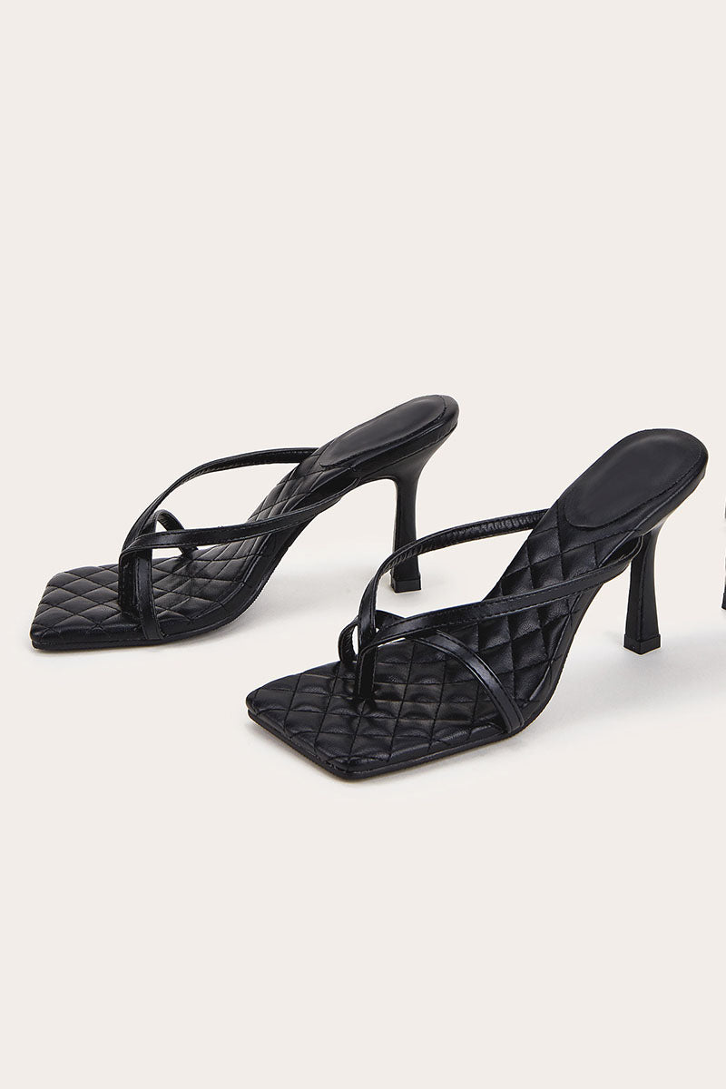 Flip Flops Square Toe Stiletto High Heel Slippers