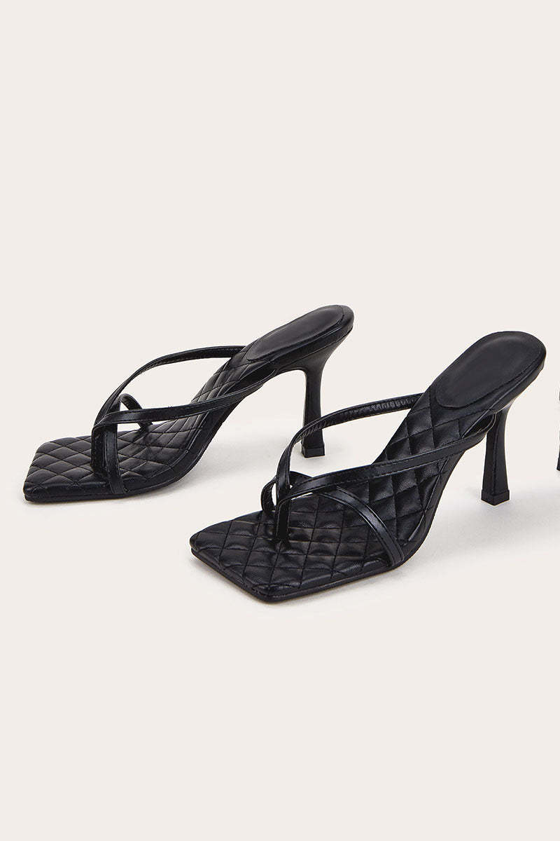 Flip Flops Square Toe Stiletto High Heel Slippers