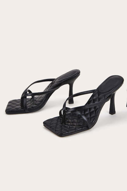 Flip Flops Square Toe Stiletto High Heel Slippers