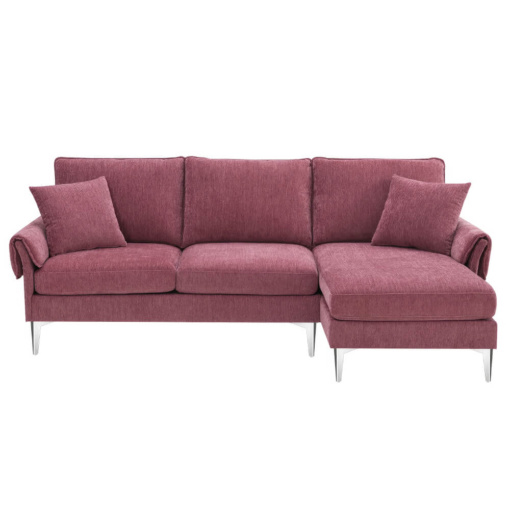 Modern L-Shaped Convertible Sectional Sofa with Reversible Chaise and 