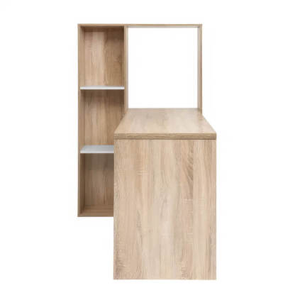 Modern L-Shaped Wood Computer Desk with 6-Tier Shelves Ideal for Home Office Study