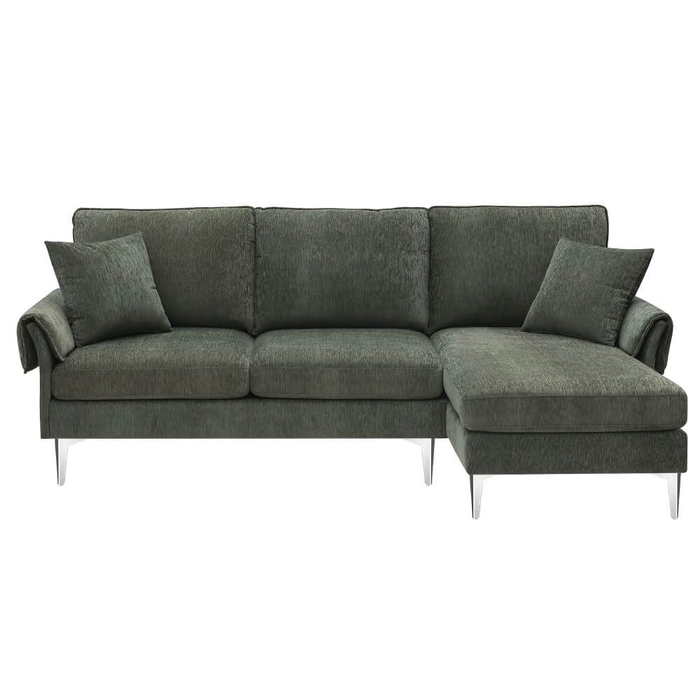 Modern L-Shaped Convertible Sectional Sofa with Reversible Chaise and 
