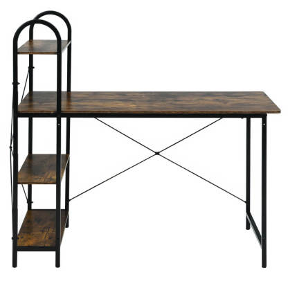 48 Inch Reversible Computer Desk with 4-Tier Open Storage Shelf for Home Office Study