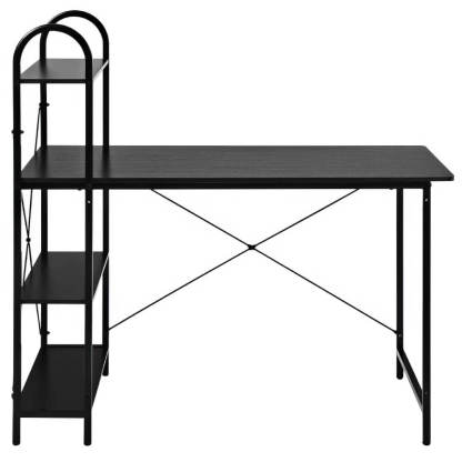 48 Inch Reversible Computer Desk with 4-Tier Open Storage Shelf for Home Office Study
