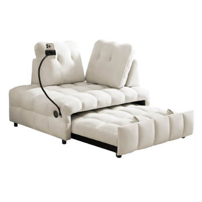 Convertible Sleeper Sofa Bed Couch with Pull Out Sofa Bed USB Ports Swivel Phone Stand