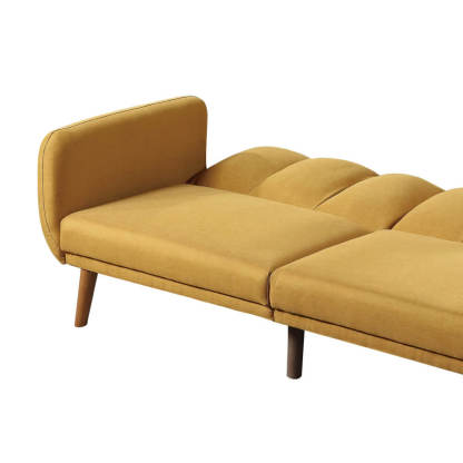 Convertible Sofa Bed Modern Upholstered Futon with Adjustable Backrest and Wooden Legs