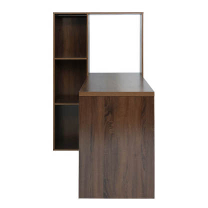 Modern L-Shaped Wood Computer Desk with 6-Tier Shelves Ideal for Home Office Study