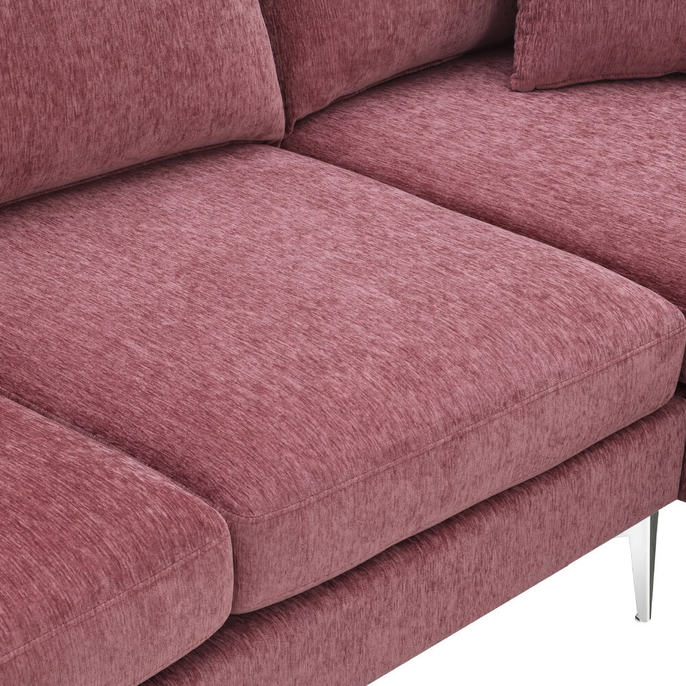 Modern L-Shaped Convertible Sectional Sofa with Reversible Chaise and 2 Pillows