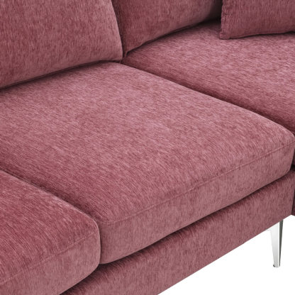 Modern L-Shaped Convertible Sectional Sofa with Reversible Chaise and 2 Pillows
