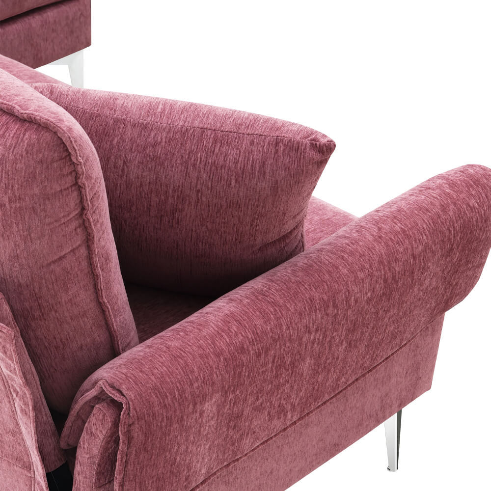Modern L-Shaped Convertible Sectional Sofa with Reversible Chaise and 2 Pillows
