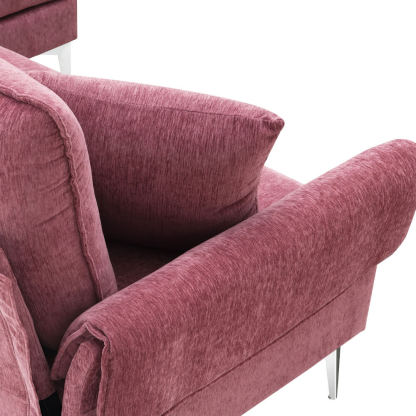 Modern L-Shaped Convertible Sectional Sofa with Reversible Chaise and 2 Pillows