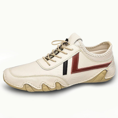 Creamy Leather - Ailongcity® Sporty Driving Shoes: Bold Accent Detailing for Dynamic Urban Style