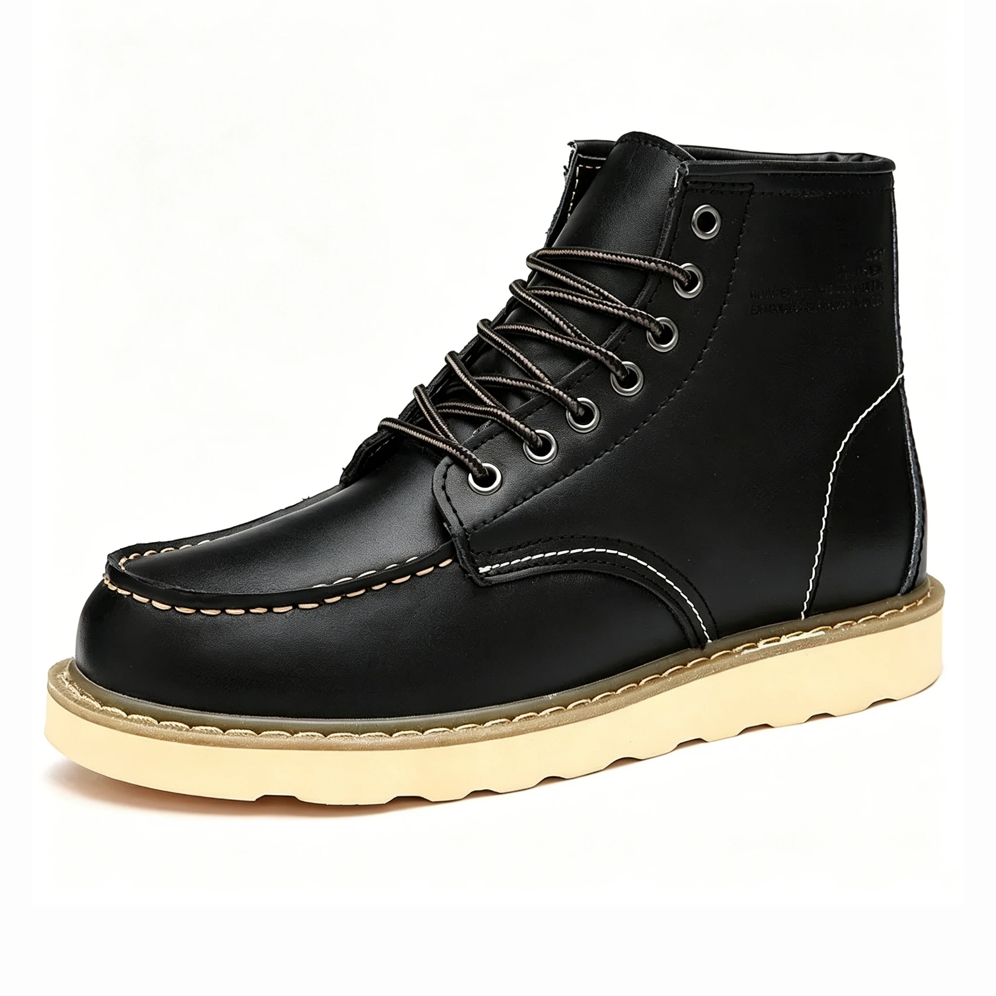 Burgundy Classic - Ailongcity® Lace-Up Work Boots: Timeless Toughness with Retro Flair