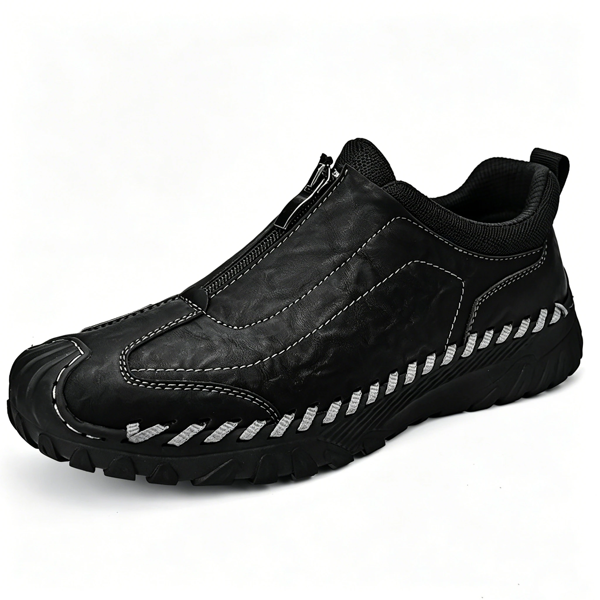 Brown Artisan - Ailongcity® Zippered Outdoor Shoes: Handcrafted Durability for Adventure