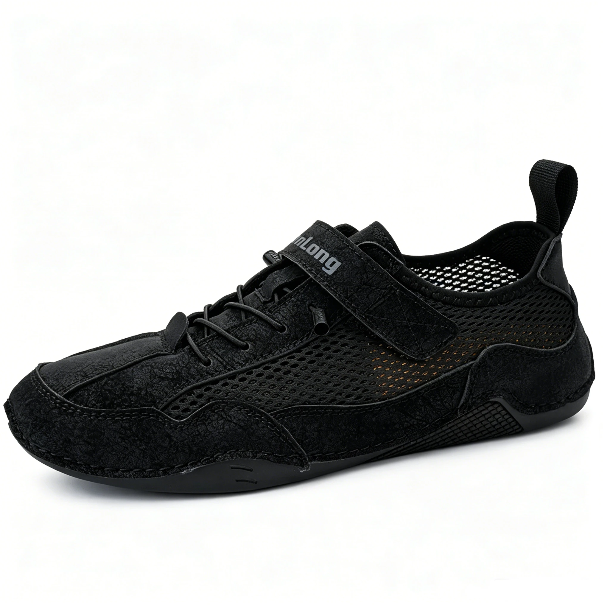 Tan Mesh-Leather - Ailongcity® Quick-Adjust Outdoor Sneakers: Breathable Innovation for Active Summers