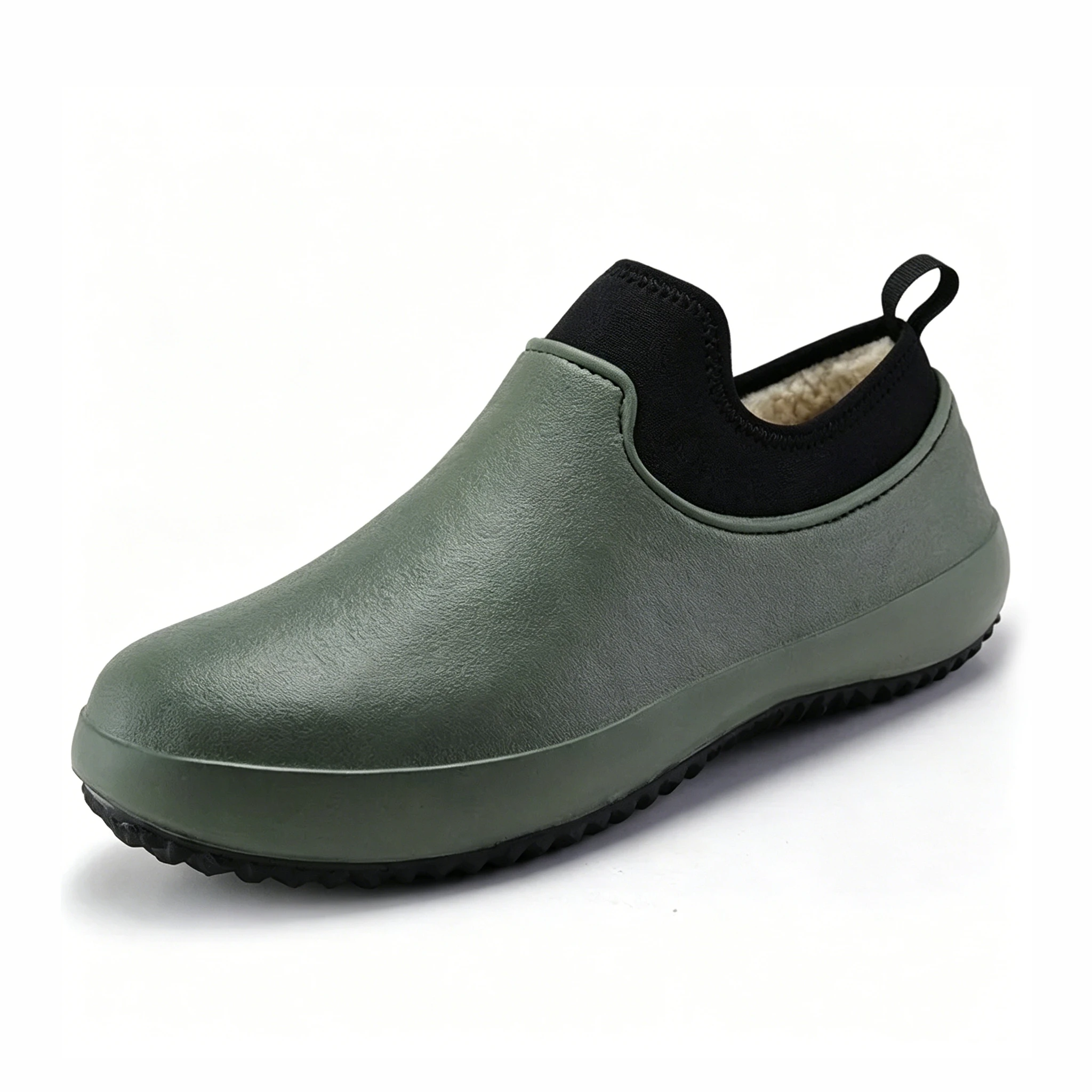 Olive Green - Ailongcity® Fleece-Lined Waterproof Slip-On Shoes: All-Weather Protection with Cozy Warmth for Outdoor Chores