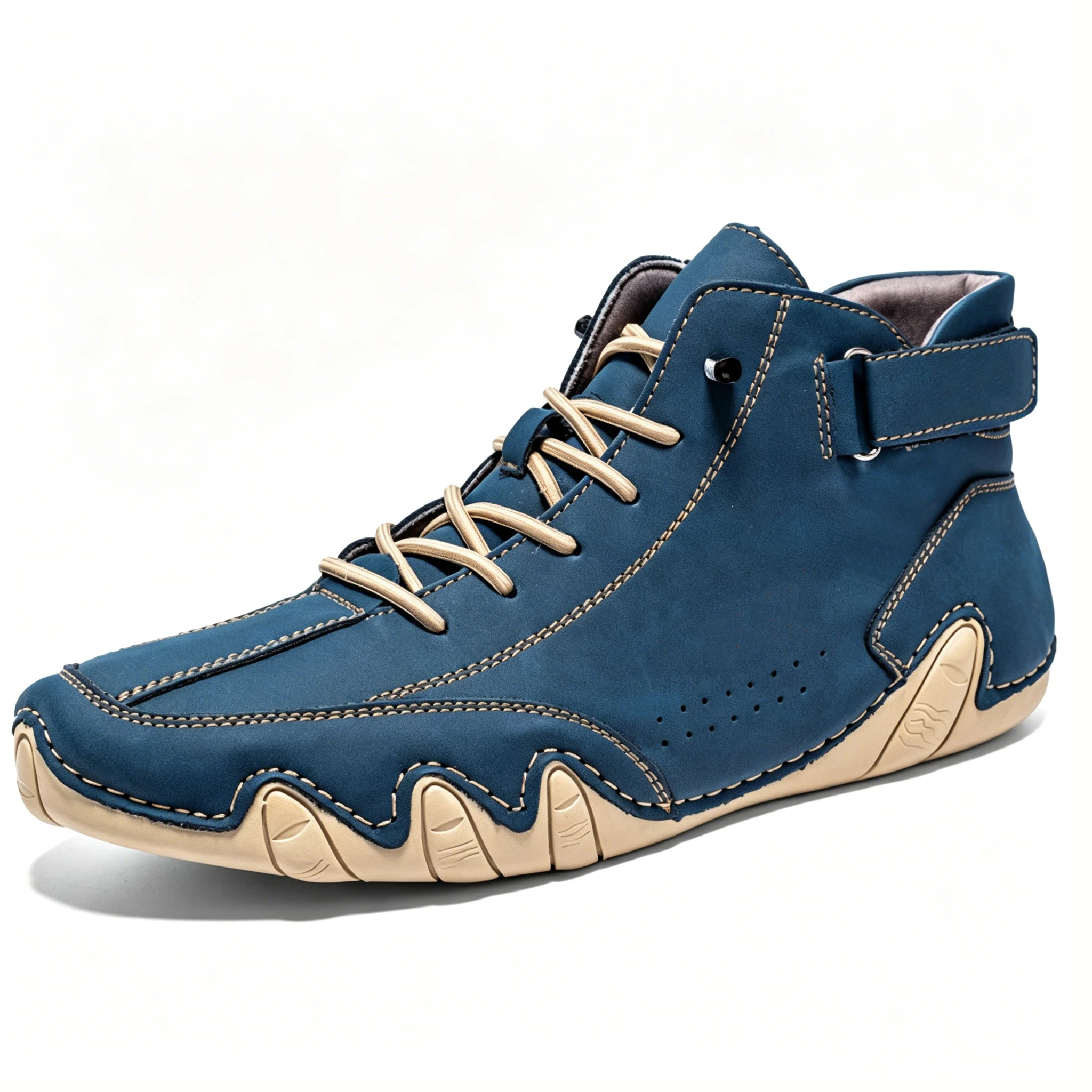 Salkin Azure - Ailongcity® Artisan High-Tops: Handcrafted Leather Design for Bold Urban Sophistication