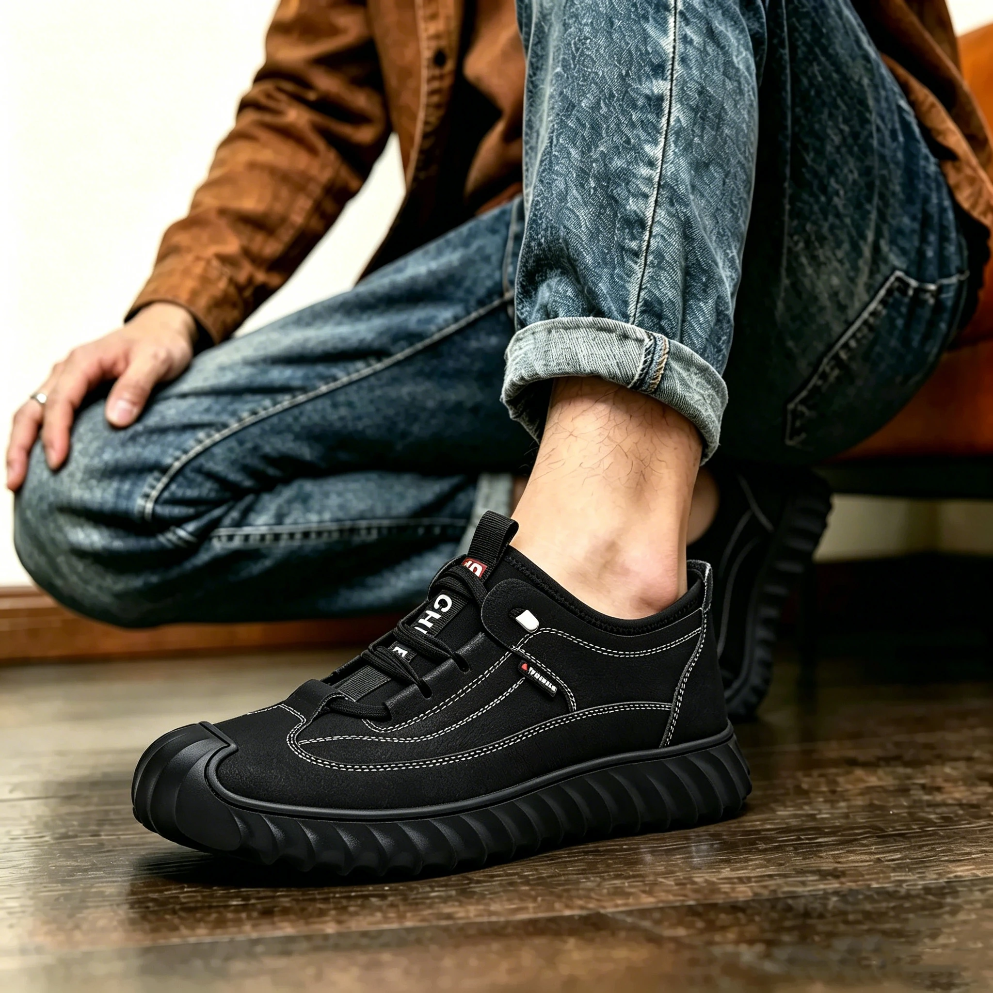 Gray Rugged - Ailongcity® Fashion Sneakers Edgy Design with Comfortable Versatility Waterproof Anti-Slip Shoes