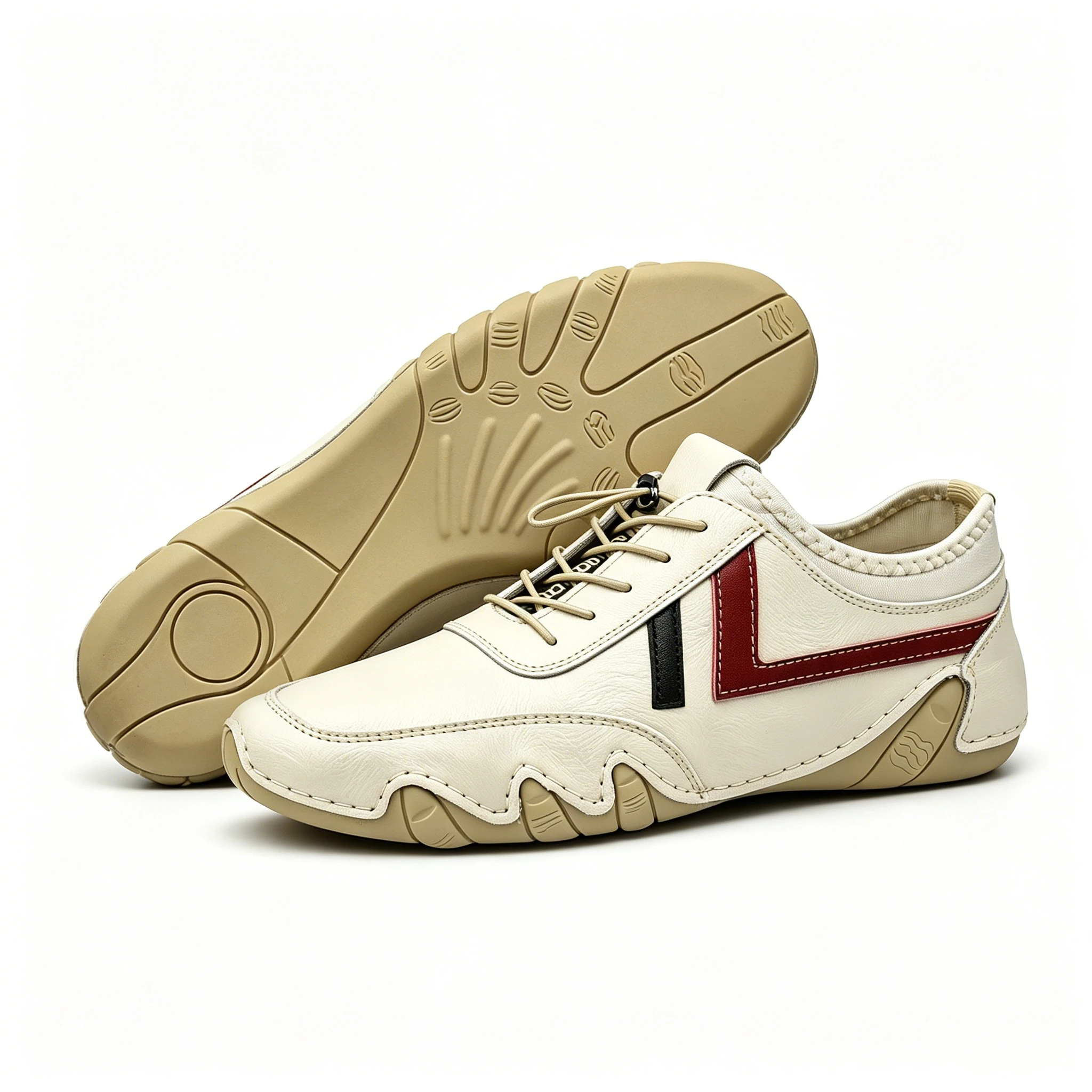 Creamy Leather - Ailongcity® Sporty Driving Shoes: Bold Accent Detailing for Dynamic Urban Style