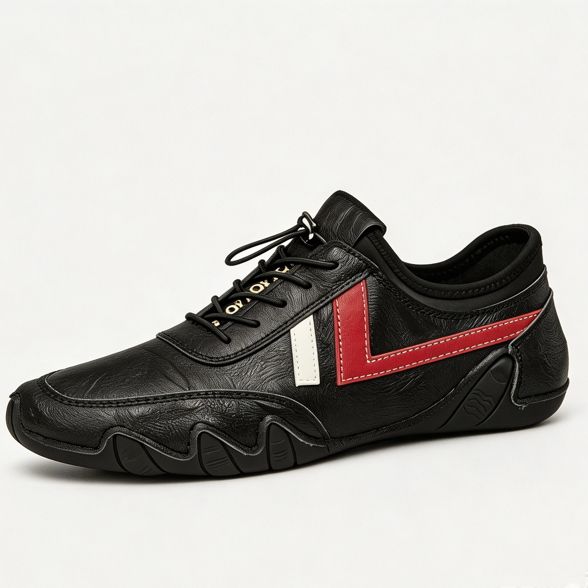 Creamy Leather - Ailongcity® Sporty Driving Shoes: Bold Accent Detailing for Dynamic Urban Style