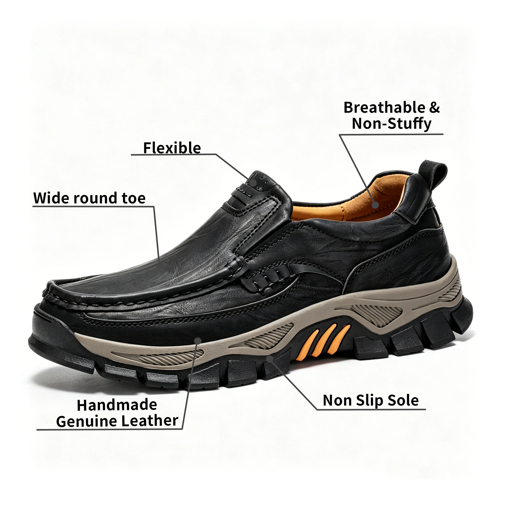 ⏰Last Day! 45% OFF  🔥AILONGCITY® Men's Genuine Leather Outdoor Casual Hiking Shoes – Versatile for City Walks & Trail Adventures