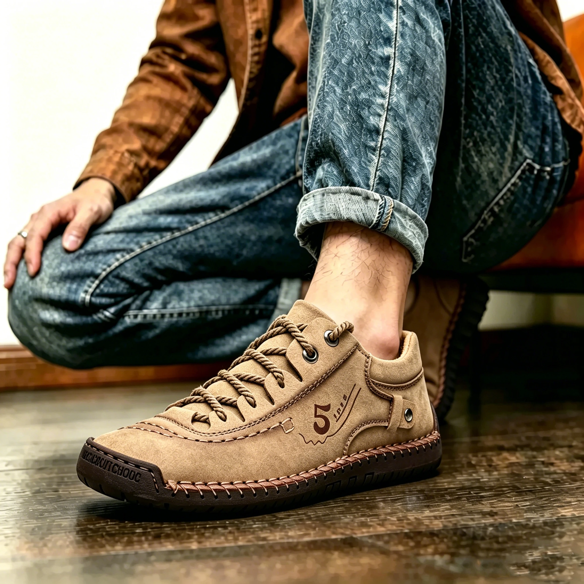 Vintage Craft 5 - Ailongcity® Leather Sneakers Retro-Inspired Artisan Leather for Timeless Casual Style