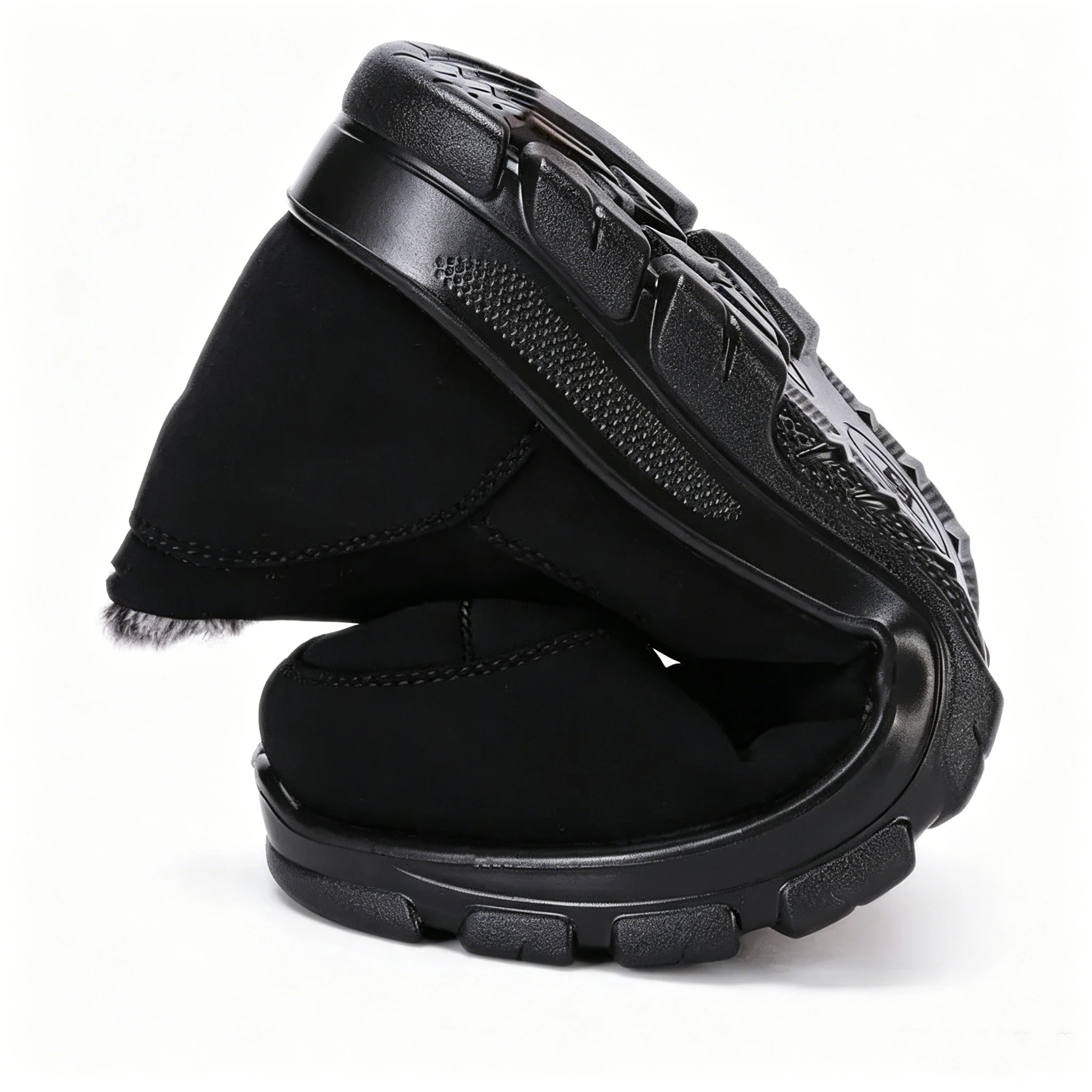 Black Fleece - Ailongcity® Lined Winter Ankle Boots Cozy Warmth with Convenient Zipper Design for Cold Days
