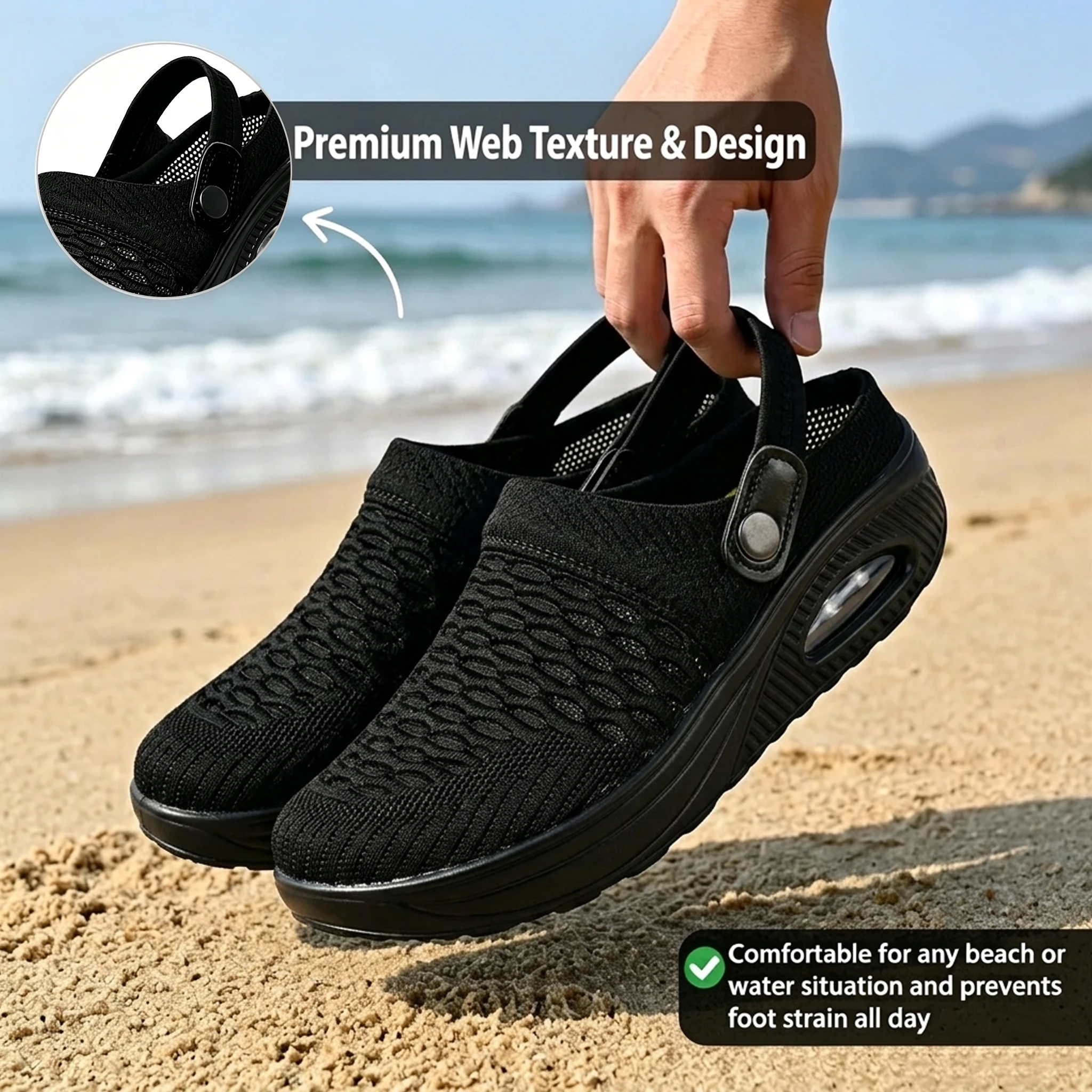 AirComfort Knit - Ailongcity® Slingback Clogs Breathable Knit Design with Cushioned Air-Sole for All-Day Ease