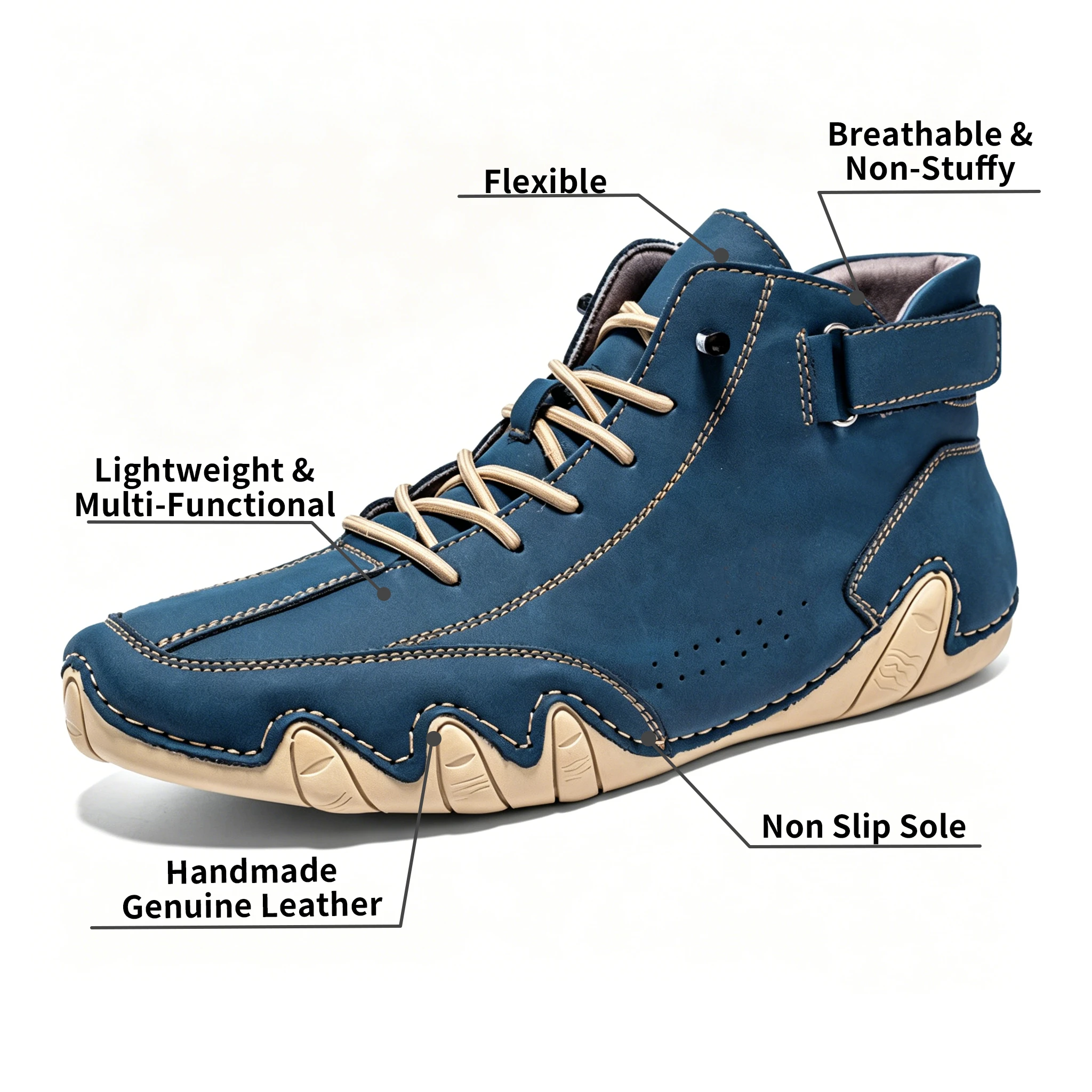 Salkin Azure - Ailongcity® Artisan High-Tops: Handcrafted Leather Design for Bold Urban Sophistication