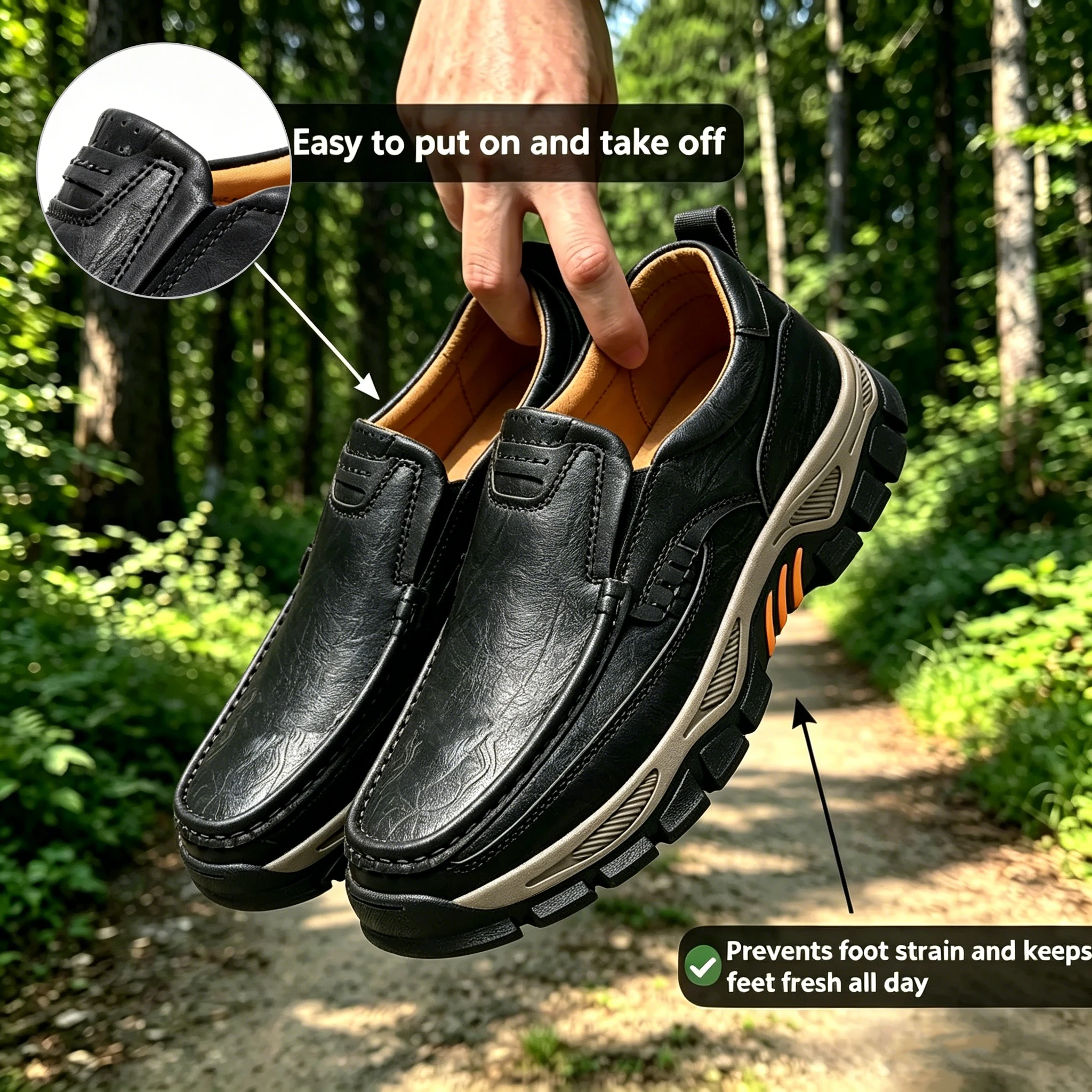 ⏰Last Day! 45% OFF  🔥AILONGCITY® Men's Genuine Leather Outdoor Casual Hiking Shoes – Versatile for City Walks & Trail Adventures