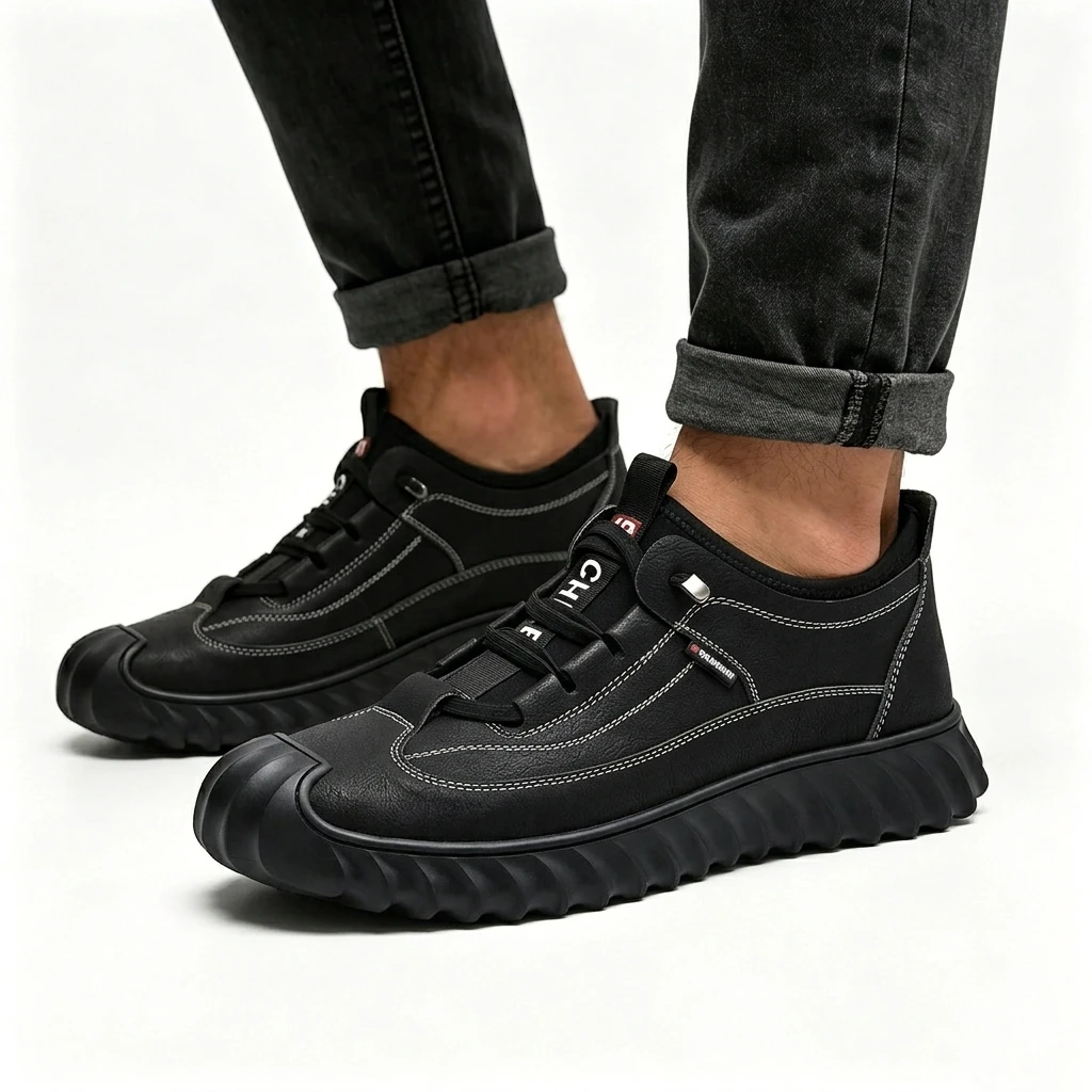 Gray Rugged - Ailongcity® Fashion Sneakers Edgy Design with Comfortable Versatility Waterproof Anti-Slip Shoes