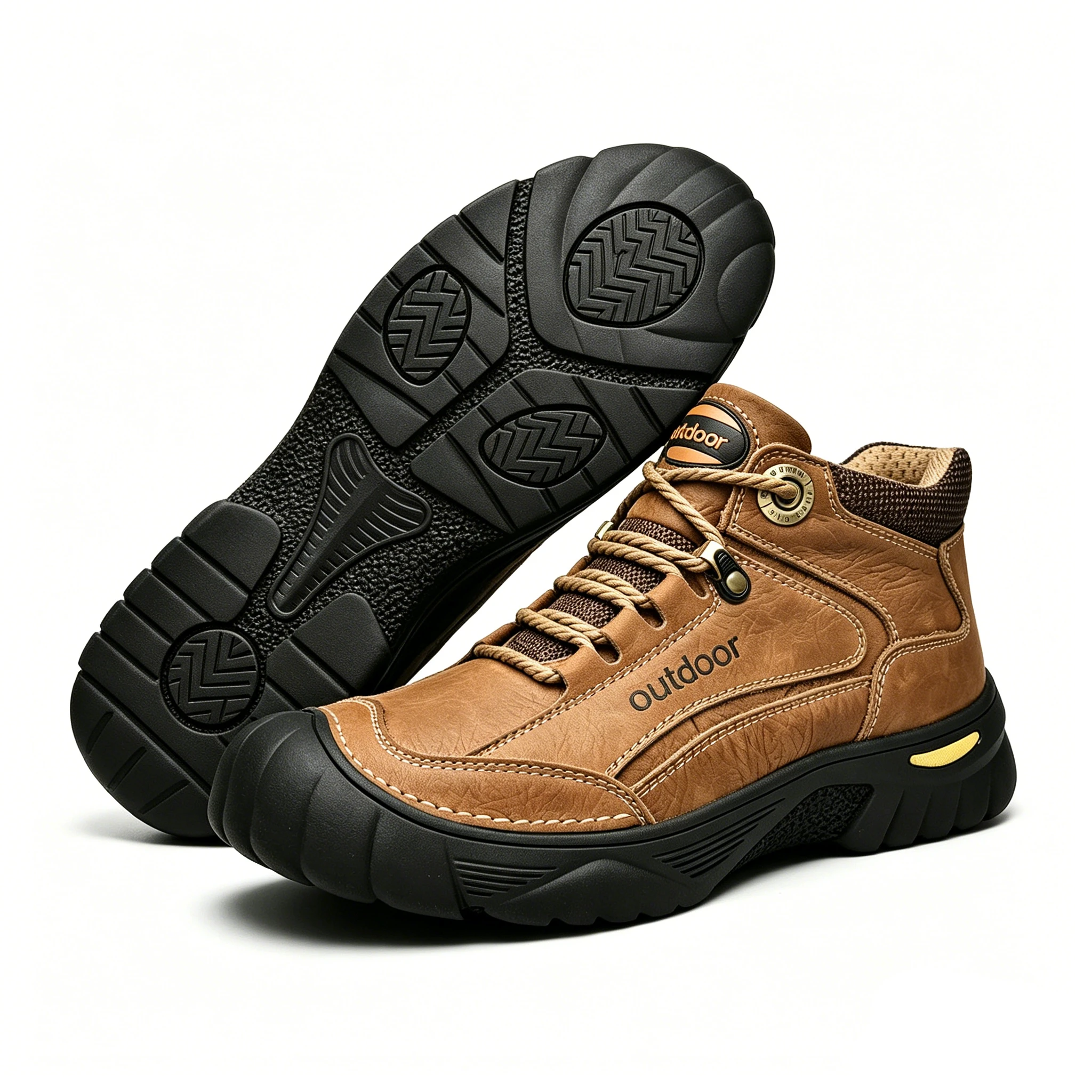 Brown Explorer  - Ailongcity® Outdoor Adventure Hiking Boots Durable Design for Trail Exploration