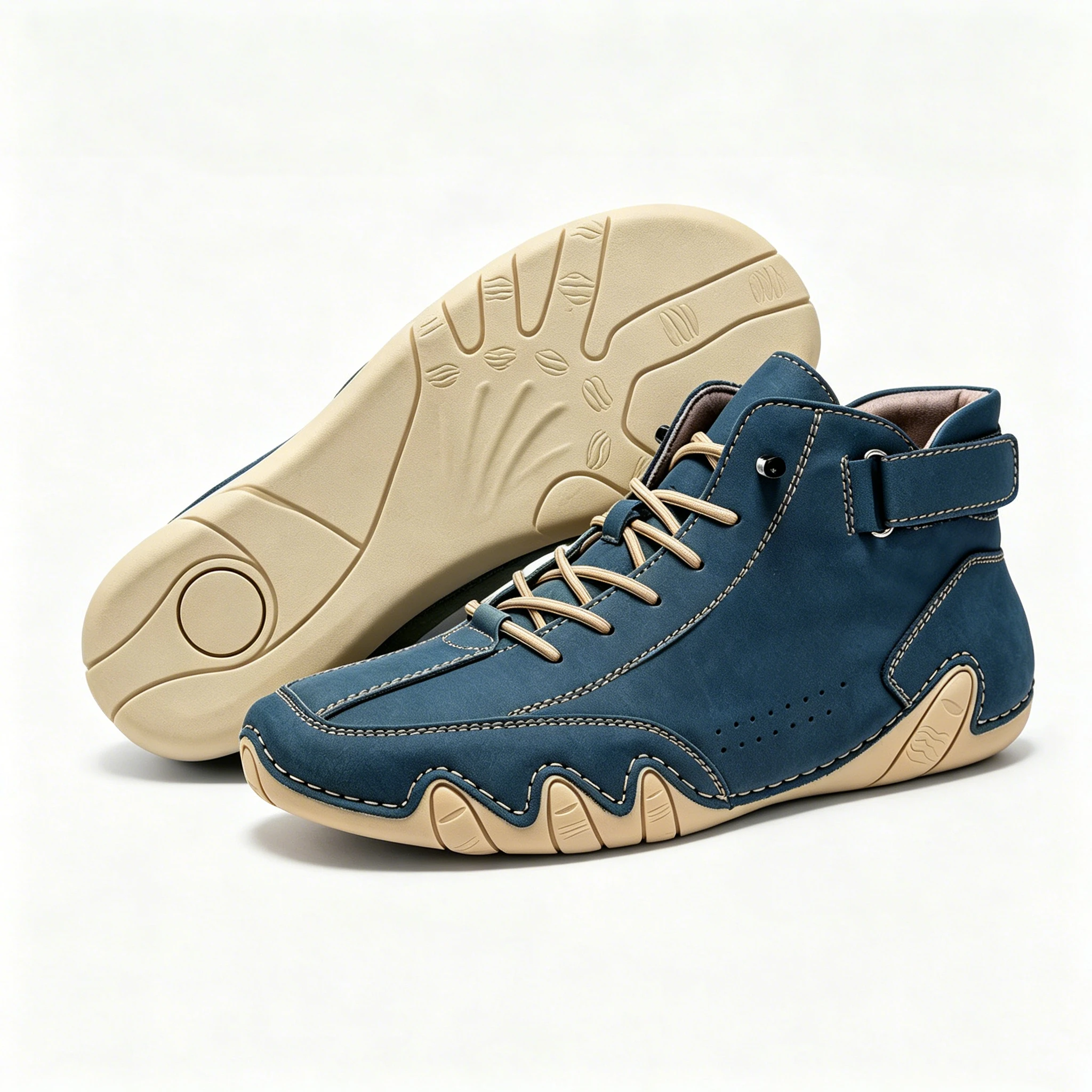 Salkin Azure - Ailongcity® Artisan High-Tops: Handcrafted Leather Design for Bold Urban Sophistication