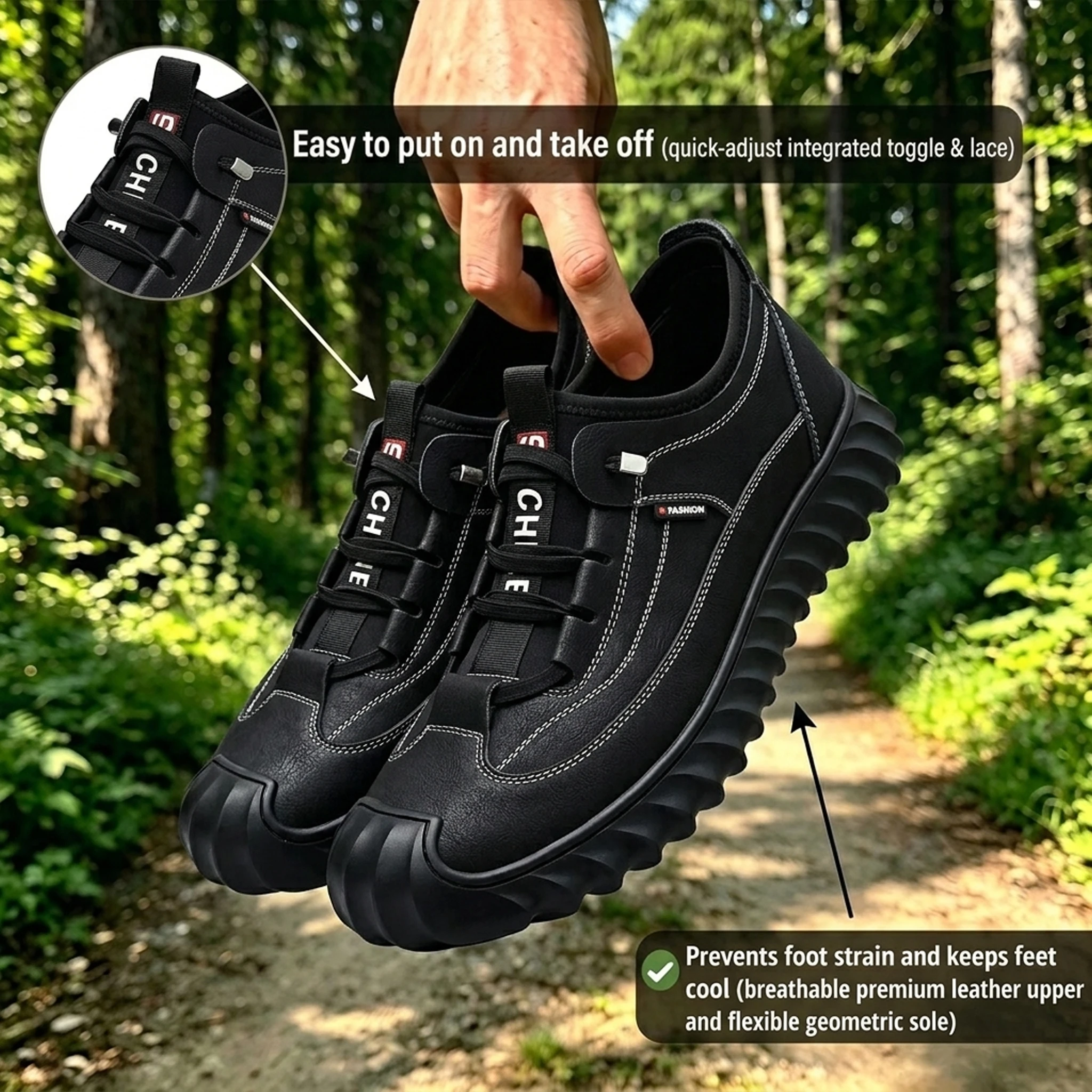 Gray Rugged - Ailongcity® Fashion Sneakers Edgy Design with Comfortable Versatility Waterproof Anti-Slip Shoes